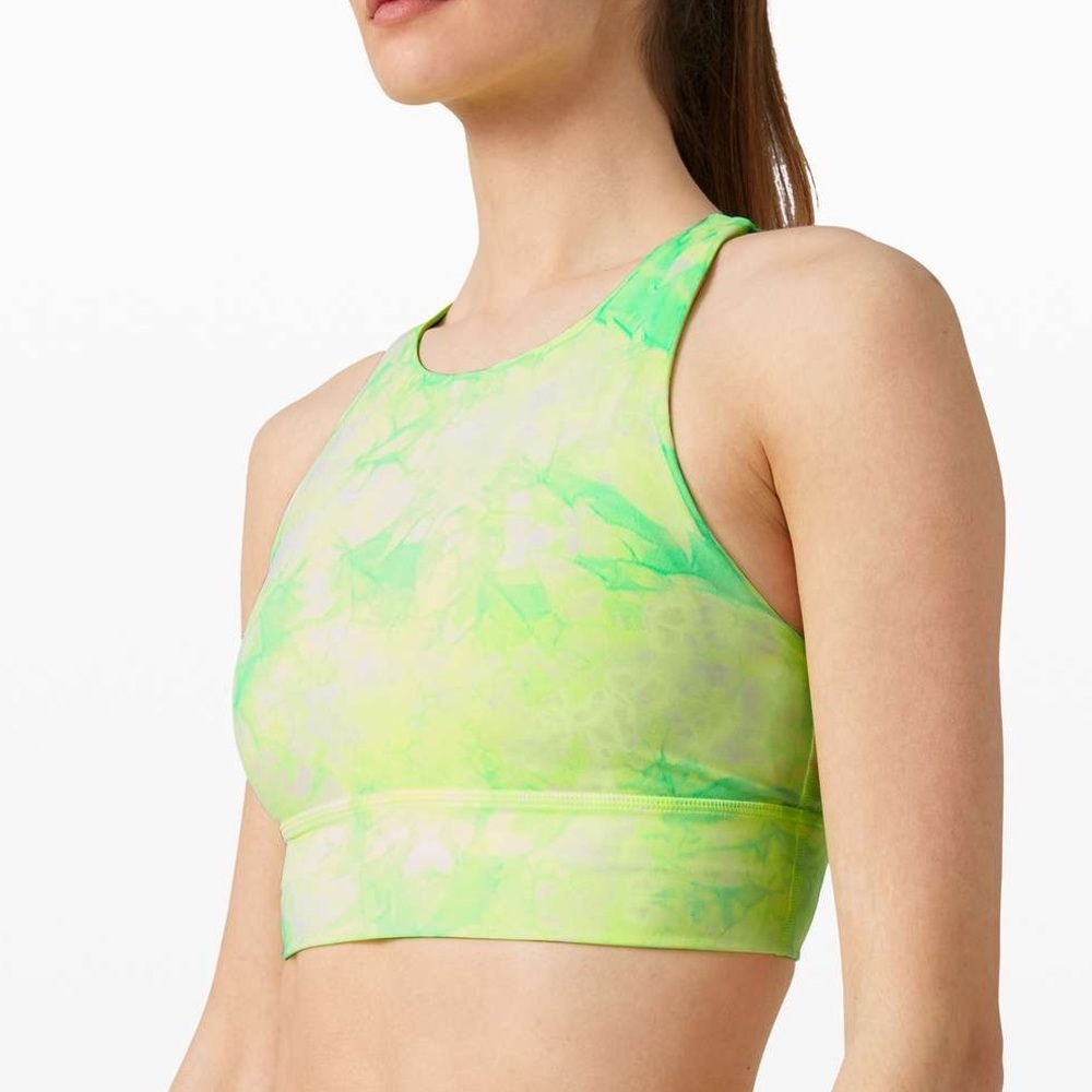 Lululemon Tie Dye Energy Bra High Neck Long Line Sz 10 (A1)